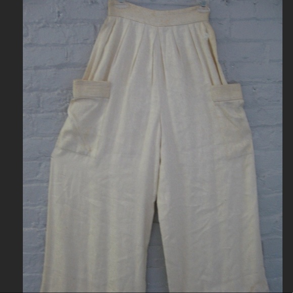 Michaele Vollbrach Wide Leg Silk Linen Damask Pant - Picture 2 of 8